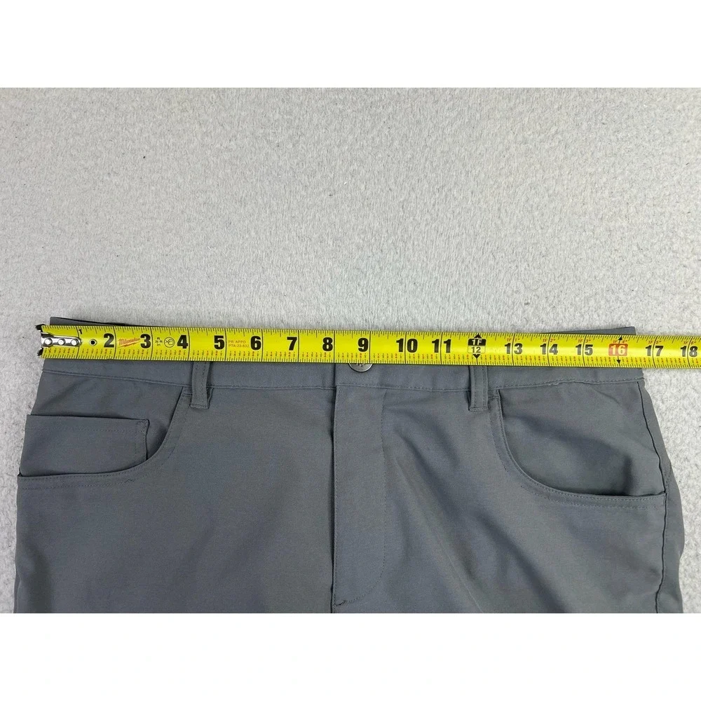 Puma Pants Mens 32x32 Gray Golf Khakis Zip Pocket Twill Straight 577975-06